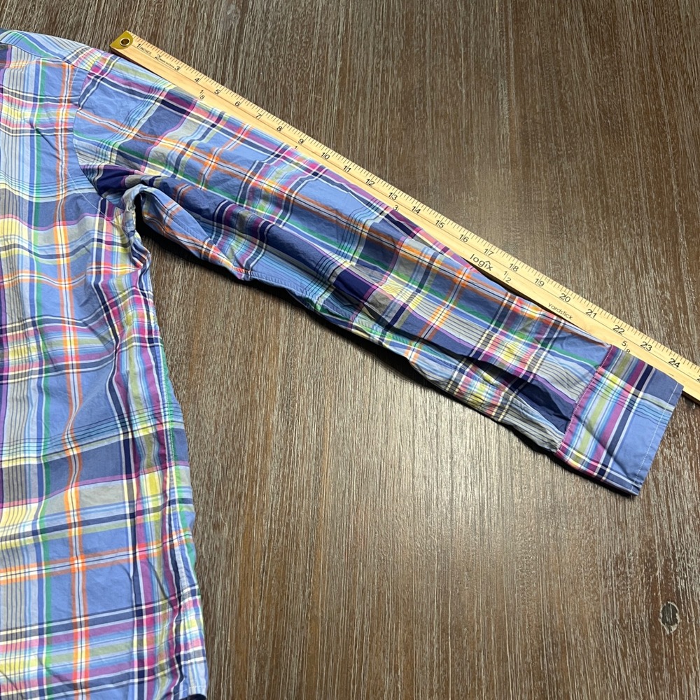 Polo Ralph Lauren Mens Plaid Button Down Shirt Long Sleeve Green Pony Logo M - Picture 9 of 9